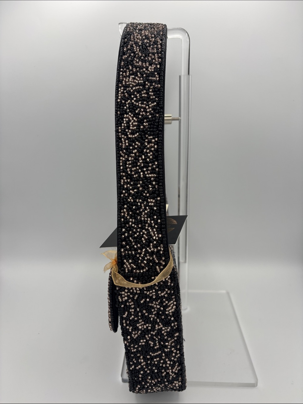 🦇🕸️Made in India Beaded Bat Bag - Viral- Champagne Gold and Black🦇🕸️ - Picture 3 of 11